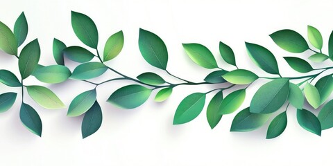 Isolated mango tree leaves on a white background with clipping paths, Mango tree leaves isolated on white background with clipping paths