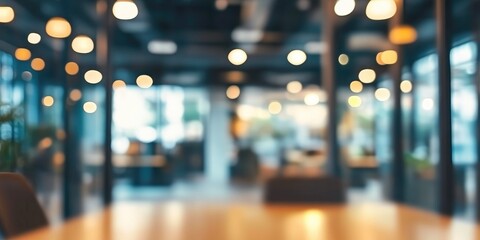 Defocused View of a Minimalist Office Workspace