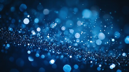 Enchanting Blue Bokeh Backdrop with Glittering Sparkles