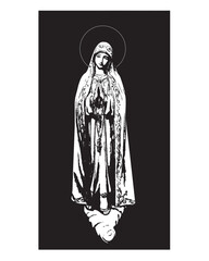 Our Lady of Fatima Illustration Catholic Religious Virgin Mary vector