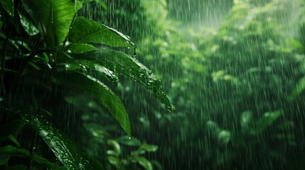 Lush Rainforest Downpour: A Verdant Oasis in the Storm