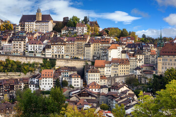 Fribourg medieval hilltop Old town, Switzerland