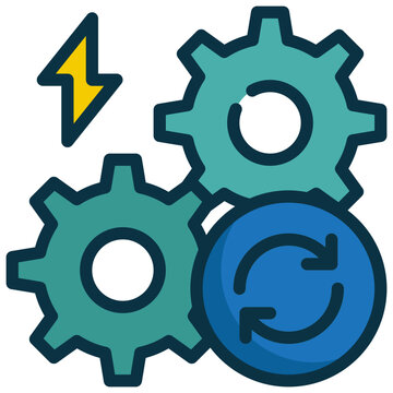 recommend clip art: power energy renewable management gear wheel filled outline
