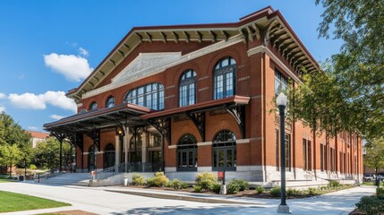 A regional architectural style represented in a prominent public building, showcasing the area's cultural roots.