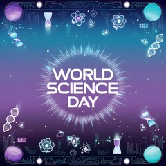 World science fiction day background design