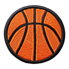 Basketball Design Embroidered Patch isolated on transparent background