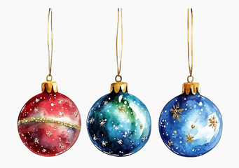 Watercolor Exquisite Christmas decoration ball vector illustration, watercolor vector illustration