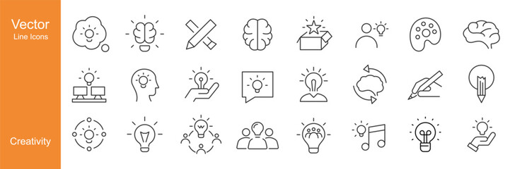 Creativity Icons - Vector Line. Editable Stroke.