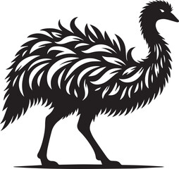 Fototapeta premium Emu silhouette vector