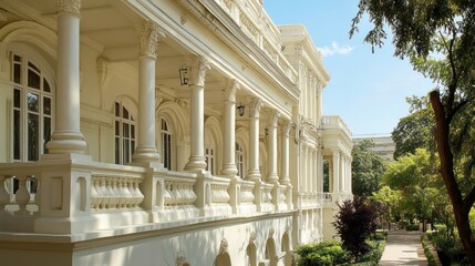 Obraz premium Classical architecture restored to its original grandeur, showcasing the art of architectural preservation.
