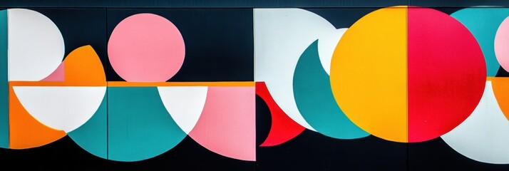 Obraz premium Abstract Geometric Wall Art with Bold Colors and Shapes