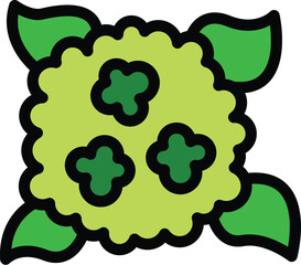 Green romanesco broccoli florets growing organically are ready to be harvested for a delicious healthy meal