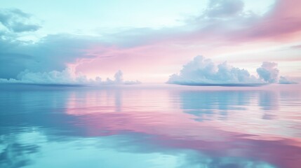 Serene Reflection: A Tranquil Lake at Sunset