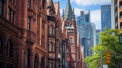 National architectural heritage preserved in a modern city, highlighting the balance between old and new structures.