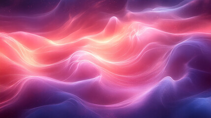 Obraz premium Abstract background with flowing lines of pink, blue, and yellow light.
