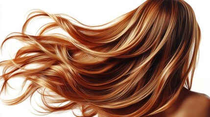 Naklejka premium Vibrant, luxurious hair swirls gracefully, showcasing a stunning color blend