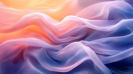 Obraz premium Abstract background with soft, flowing fabric in shades of pink, purple, and blue.