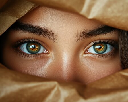 Unveiling Joy A Woman's Eyes Sparkle with Wonder as She Opens a Gift Box, A Moment of Pure Delight and Anticipation