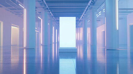 Minimalist White Display in Modern Gallery Space
