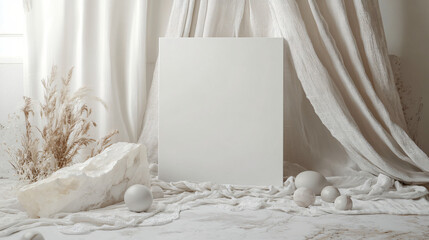 Elegant White Canvas on Plush Background