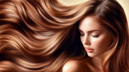 Obraz premium woman with hair chestnut blonde