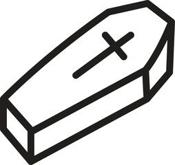 Unique Coffin Line Vector Icon
