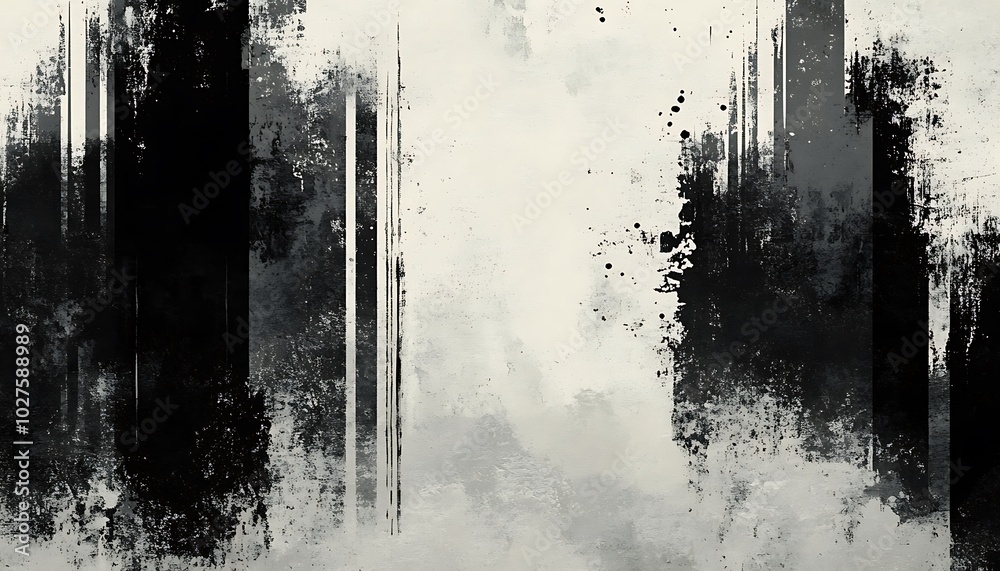 Aufkleber An abstract artwork featuring a blend of black and gray textures, creating a dramatic contrast against a light background.