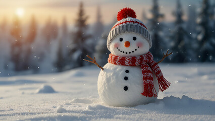 Obraz premium A snowman with a hat and scarf that says snowman 