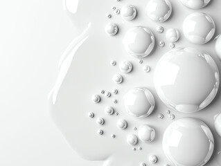 Abstract white bubbles on white background, artistic and clean design.