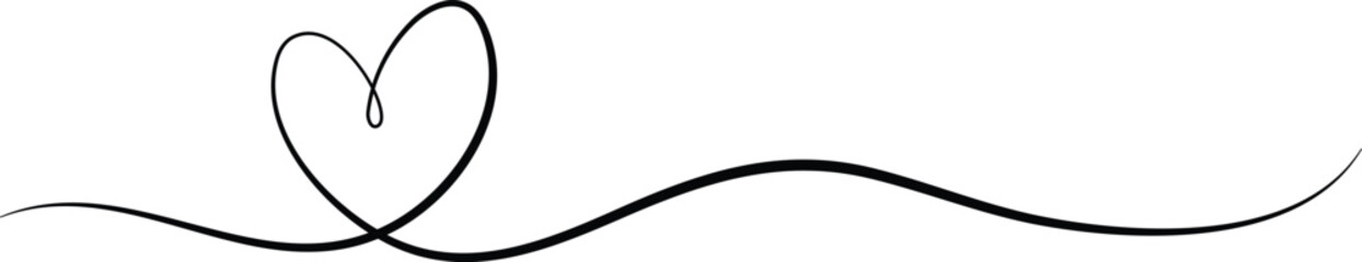 Hand drawn doodle heart. Stroke is editable so you can make it thiner or thicker. Continuous seamless line art drawing.