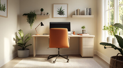 Fototapeta premium A home office with ergonomic furniture