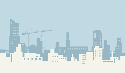 Beautiful cityscape paper art style, vector design