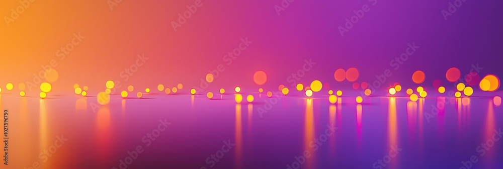 Poster a blend of warm orange and purple hues creates a beautiful backdrop with sparkling bokeh lights refl