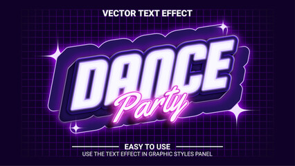 3d dance party editable text effect