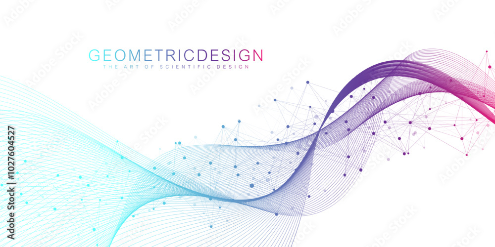 Aufkleber Digits abstract background with connected lines and dots. Digital neural networks. Network and connection background for your presentation. Graphic polygonal background. Vector illustration.