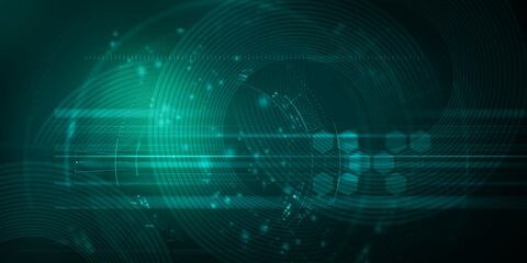 2d illustration Abstract futuristic electronic circuit technology background