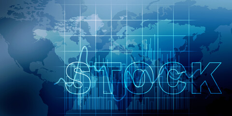 2d rendering Stock market online business concept. stock business Graph 
