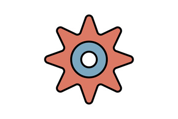 gear with a checkmark inside for success logo icon