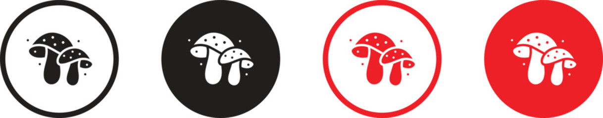 mushrooms. Outline with transparent background. Vector sketch illustration