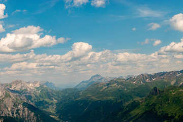 Arlberg area in Austria seen from a small plane