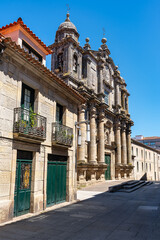 Obraz premium Old church with spectacular facade in the center of Pontevedra, Galicia.