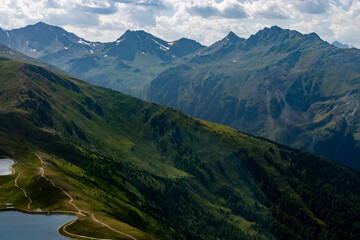 Naklejka premium Frommes lakes in Tyrol in Austria seen from a small plane