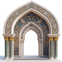 Ornate archway with intricate mosaic tile design.