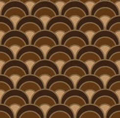 Art Deco brown luxury circular geometric pattern.