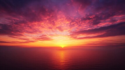 Obraz premium Stunning Sunset Over the Tranquil Ocean