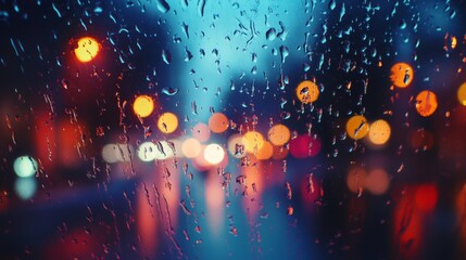 Rainy Night City Lights