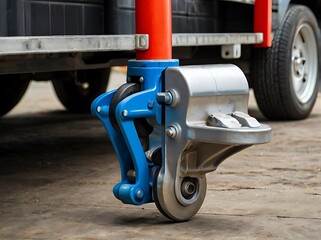 Fototapeta premium Trailer coupling device for safe towing and transportation in cargo and delivery business 
