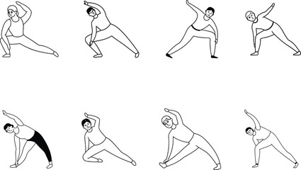 Men Stretching Exercise Fitness Workout Routine Pose