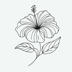 Adobe Illustrator Artwork
set of contour spring flowers hibiscus
line art floral, leaves
black and white illustration Chinese rose
set of decorative elements of plants stylized