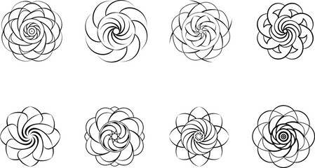 Black and White Abstract Floral Designs